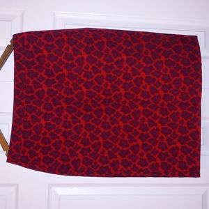 NWT Talbots Red Jacquard Animal Print Pencil Skirt